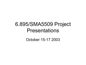 6.896 Project Presentations