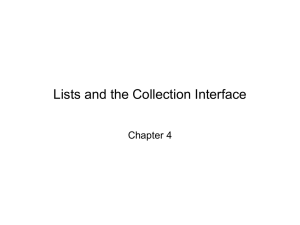 Lists and the Collection Interface