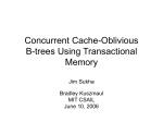 Concurrent Cache-Oblivious B-trees using Transactional Memory