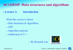 Lecture 1 -- Introduction to Data Structures and Algorithms