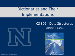 ADT Dictionaries and Hashing
