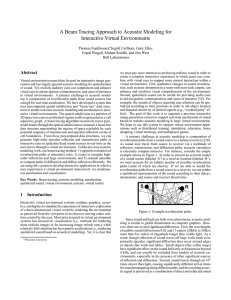 A Beam Tracing Approach to Acoustic Modeling for Interactive Virtual Environments