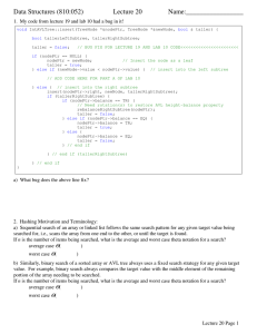 Data Structures (810:052) Lecture 20 Name:_________________