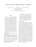 Similarity Search in High Dimensions via Hashing Abstract Department of Computer Science