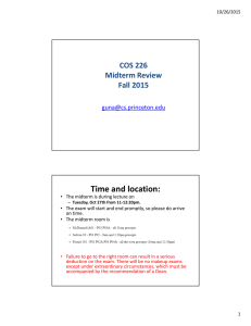Time and location: COS 226 Midterm Review Fall 2015