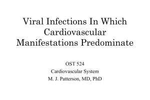 Viral Infections In Which Cardiovascular Manifestations Predominate
