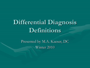 Differential Diagnosis Definitions
