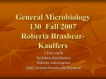 General Microbiology 130 Fall 2007