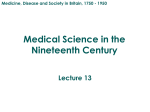Medical Science in the Nineteenth Century
