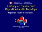 History Of The Current Migration Health Paradigm