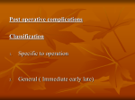 Post operative complications Classification