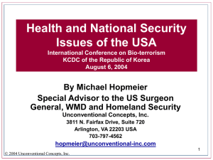 Public Health IS a National Security Issue!