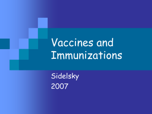 Vaccines and Immunizations