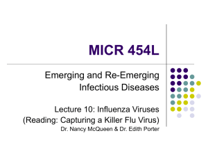 MICR 454L Lec10 2008Influenza - Cal State LA