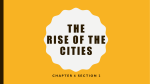 The Rise of the cities