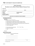 Yale University Biosafety Level 3 (BSL3) Worker Medical Clearance Form