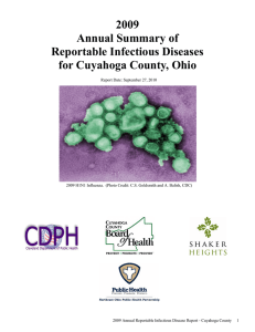 2009 Annual Summary of Reportable Infectious Diseases for Cuyahoga County, Ohio