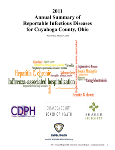 2011 Annual Summary of Reportable Infectious Diseases for Cuyahoga County, Ohio