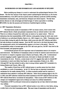 CHAPTER 1 BACKGROUND ON THE EPIDEMIOLOGY AND MODELING OF BIV/AIDS