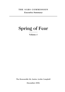 Spring of Fear Executive Summary Volume 1