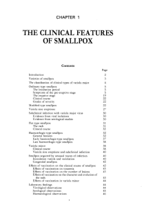 THE CLINICAL FEATURES OF SMALLPOX CHAPTER 1 Contents