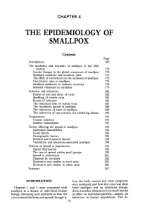 THE EPIDEMIOLOGY OF SMALLPOX CHAPTER 4 Contents