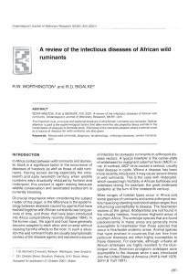 A review of the  infectious diseases of African wild ruminants