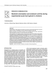 Bacterial colonization and endotoxin activity during T. RESEARCH COMMUNICATION