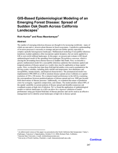 GIS-Based Epidemiological Modeling of an Emerging Forest Disease: Spread of