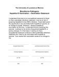 Bloodborne Pathogens Hepatitis B Vaccination – Declination Statement