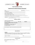 MALTA MEDICAL SCHOOL  Health Form for Elective/Erasmus Placements