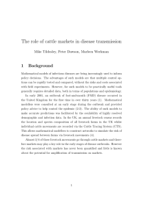 The role of cattle markets in disease transmission 1 Background