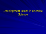 Development Issues in Exercise Science