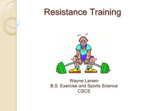 Resistance Training and YOU!
