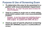 Data / Information collected Pain – the cause (AROM, overpressure