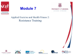 Module 7 Applied Exercise and Health Fitness 2: (Resistance