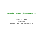 What is pharmaceutics? - University of Toronto
