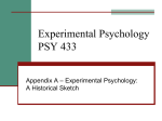 Experimental Psychology PSY 433