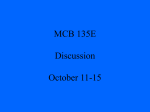 MCB 135E Discussion October 11-15