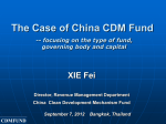 The Case of China CDM Fund - USAID Adapt Asia