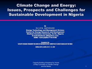 Climate Change and Energy: Issues and Prospect for