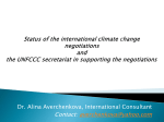 Status of the international climate change negotiations