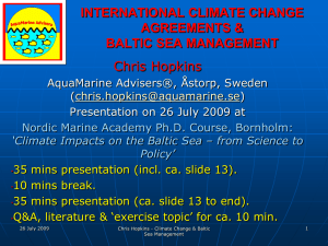 INTERNATIONAL CLIMATE CHANGE AGREEMENTS & BALTIC …