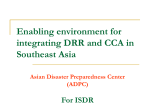 Enabling environment for integrating disaster risk