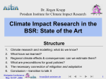 Climate Impact Research in the BSR: State of the Art