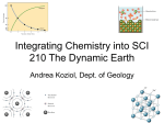 Integrating Chemistry into SCI 210 The Dynamic earth