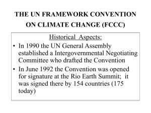 THE UN FRAMEWORK CONVENTION ON CLIMATE CHANGE (FCCC)