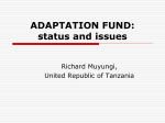ADAPTATION FUND: status and issues
