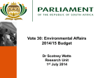Vote 30: Environmental Affairs 2014/15 Budget