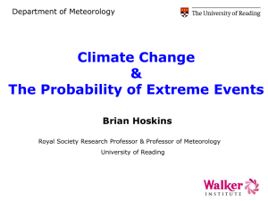 Climate change and the probability of extreme events